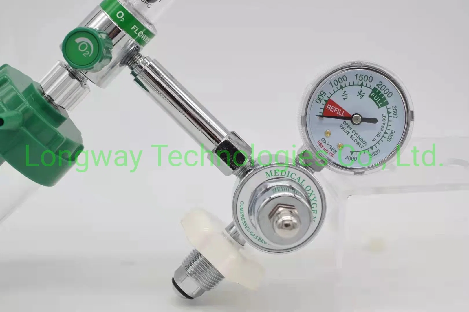 Oxygen Regulator and Flowmeter with Humidifier Bottle for Oxygen Cylinder Use