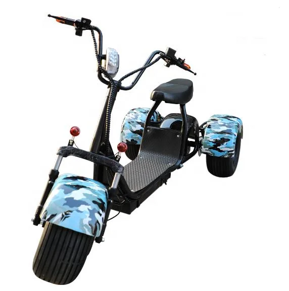 Última Alta calidad de 2000W60V 20Ah Citycoco 3 Motor de doble rueda de bicicleta eléctrica Trike Golg