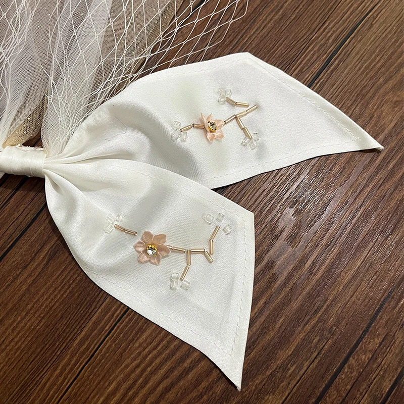 Fashion Hair Accessories Veil Main Wedding White Bow Headdress