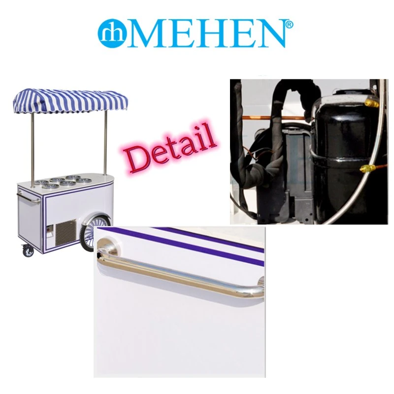 Mehen Big Capacity -25c Gelato Push Cart Ice Crea Bike