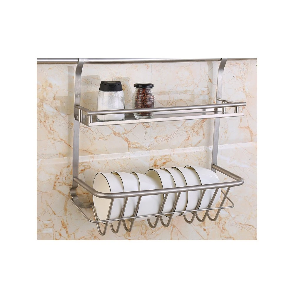 Kitchen Stainless Steel Kitchen Rack Wall Hanging Supplies Storage Rack Hanging Five-Piece Kitchen Pendant Combination