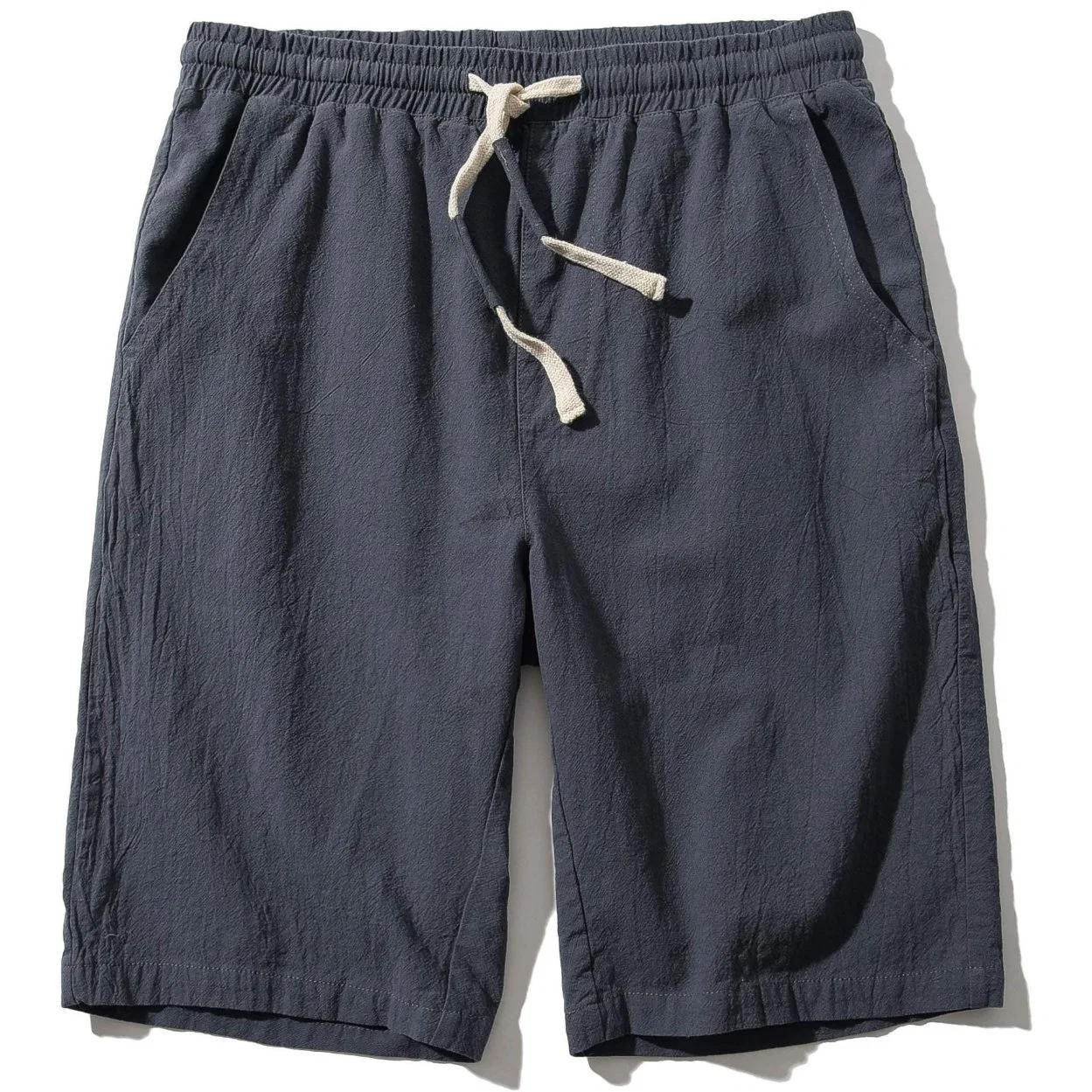 Solid Color Men's Beach Pants Cotton Linen with Drawstring Men Swimwear