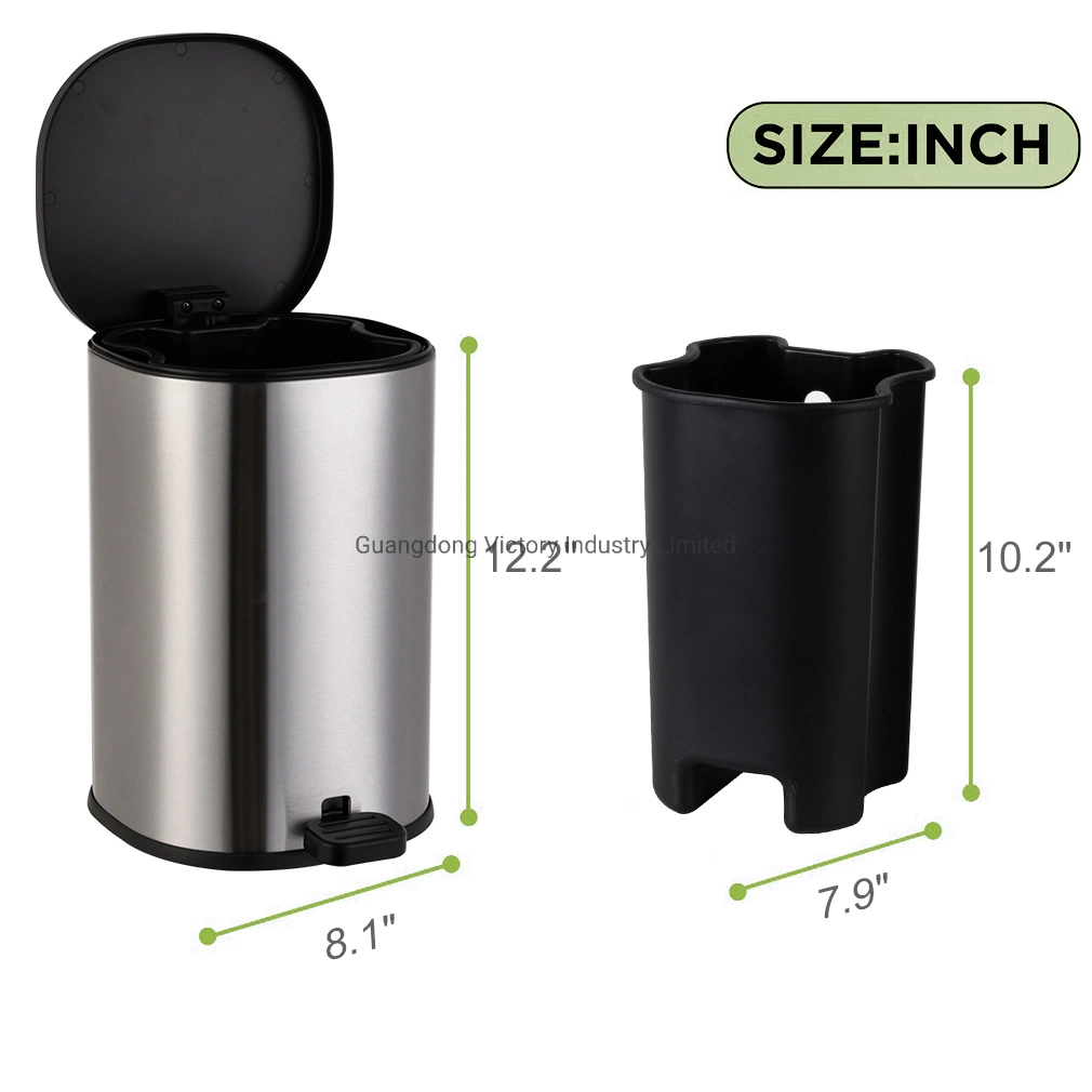 Recycle Soft Close Stainless Steel Square Trash Bin Dustbin Bathroom Bin