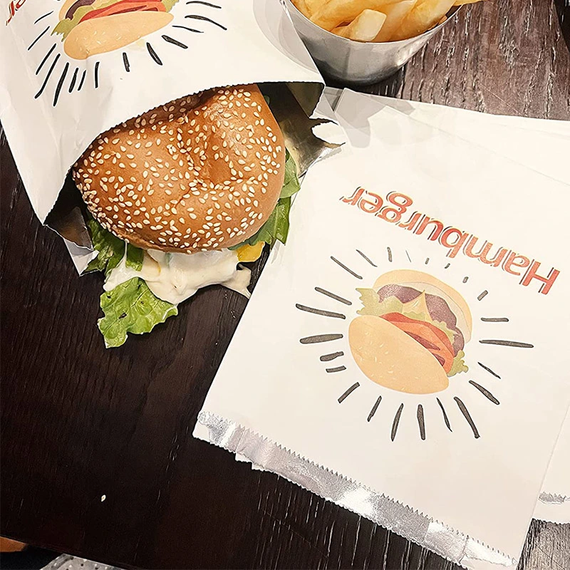 Para el almuerzo Hotchicken sellado térmico de lámina de cera de papel bolsa