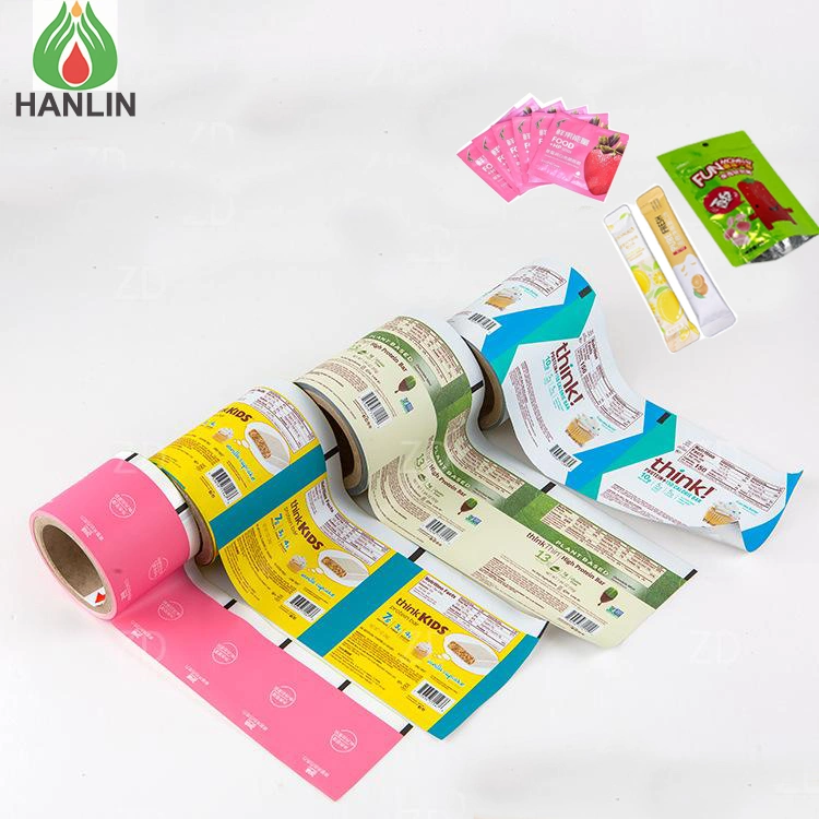 Custom 3 Layers Printing Easy Tear Laser Scoring Sachet Packaging Aluminum Foil Laminated Roll Film