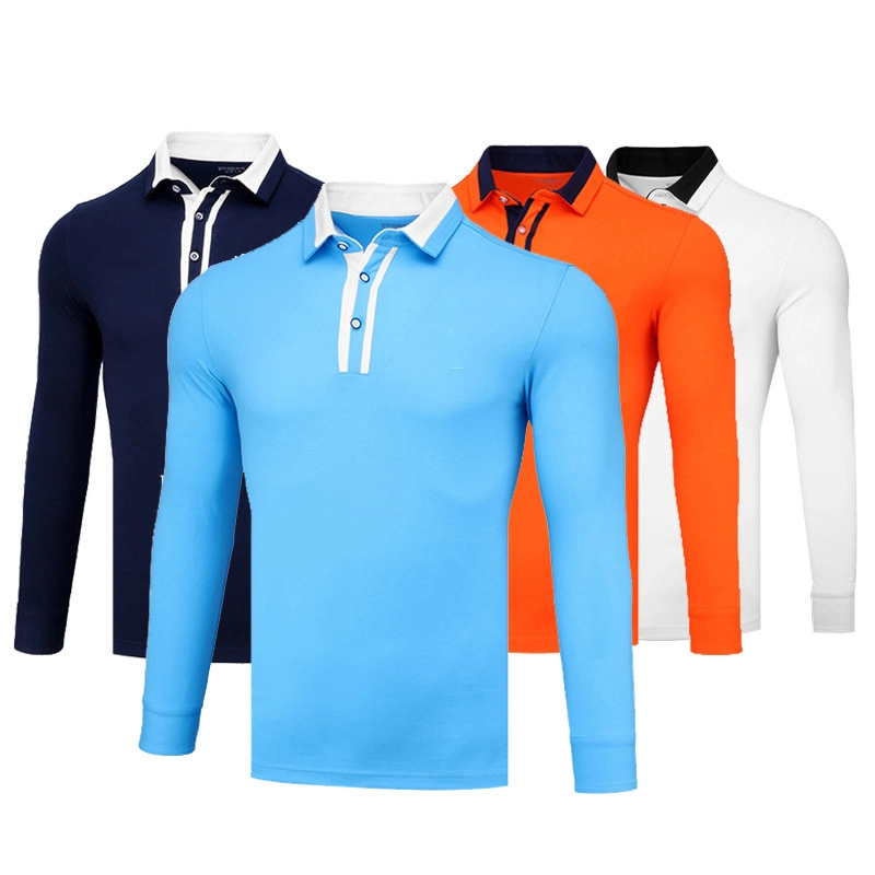 2023 Wholesale Polyester Quick Dry Long Sleeve Men&prime; S Custom Polo Shirt with OEM Logo