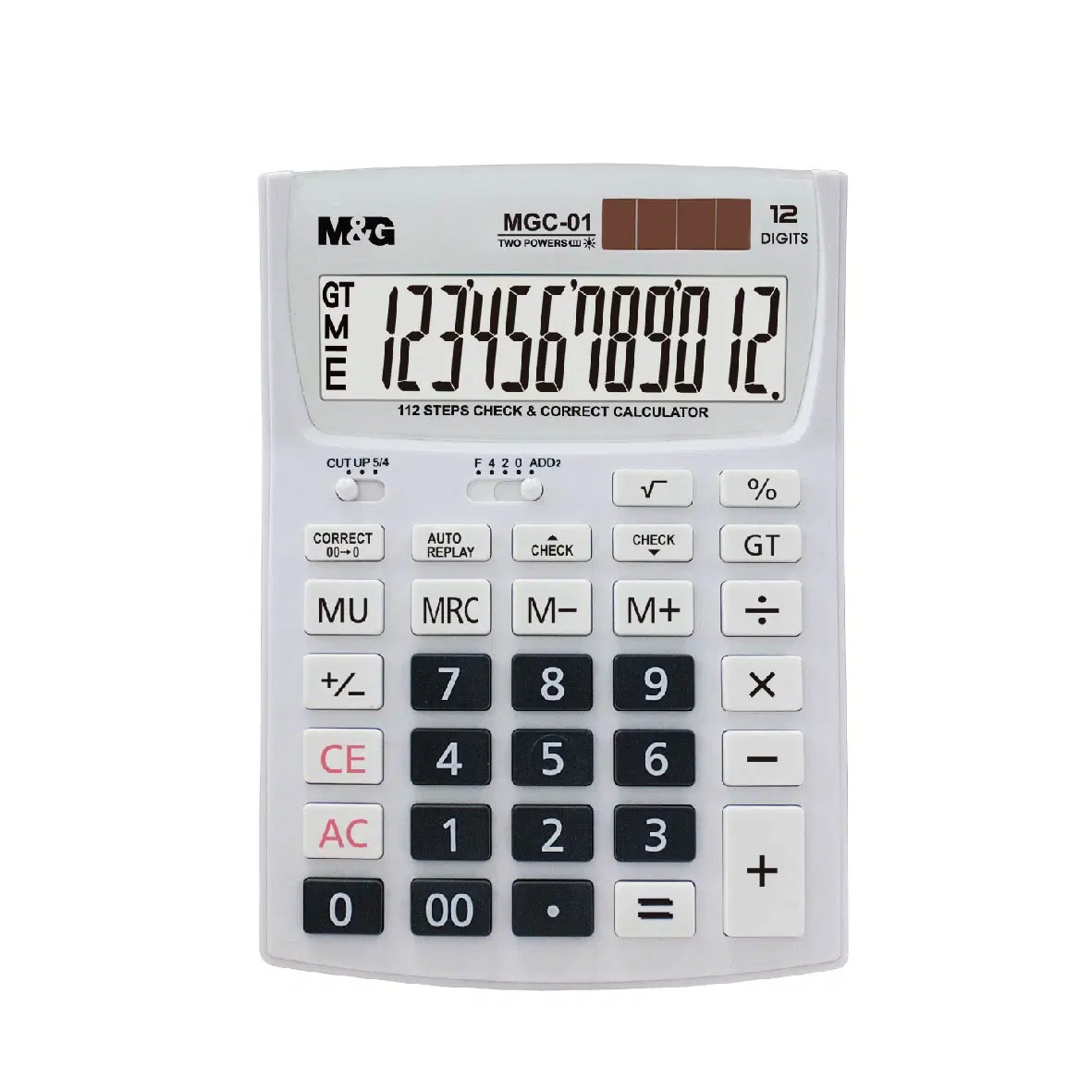 Tamaño grande de 12 dígitos con doble fuente de escritorio de suministros de oficina calculadora electrónica financieros