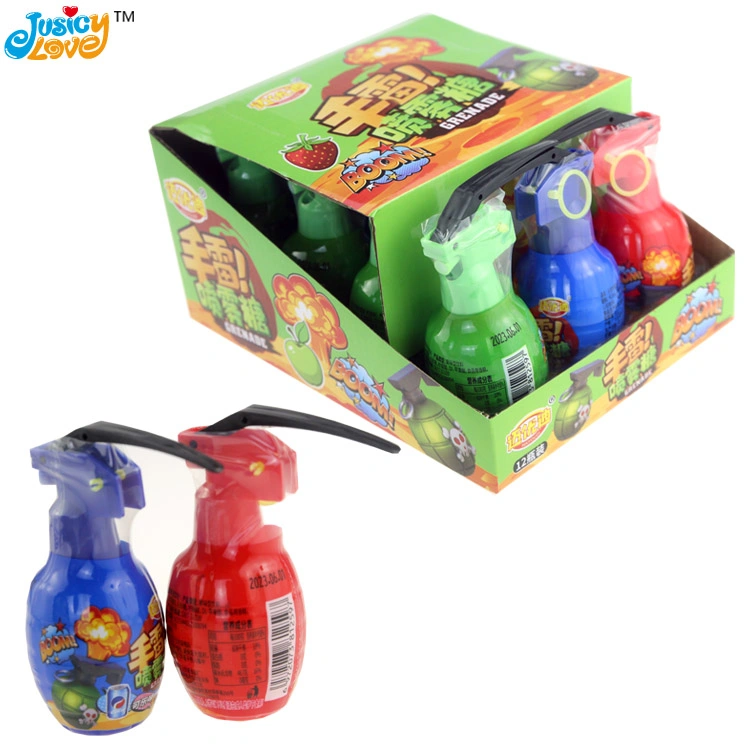 Venta en caliente Extintores forma Sour Fruity líquido spray Velas Juguetes Dulces para niños