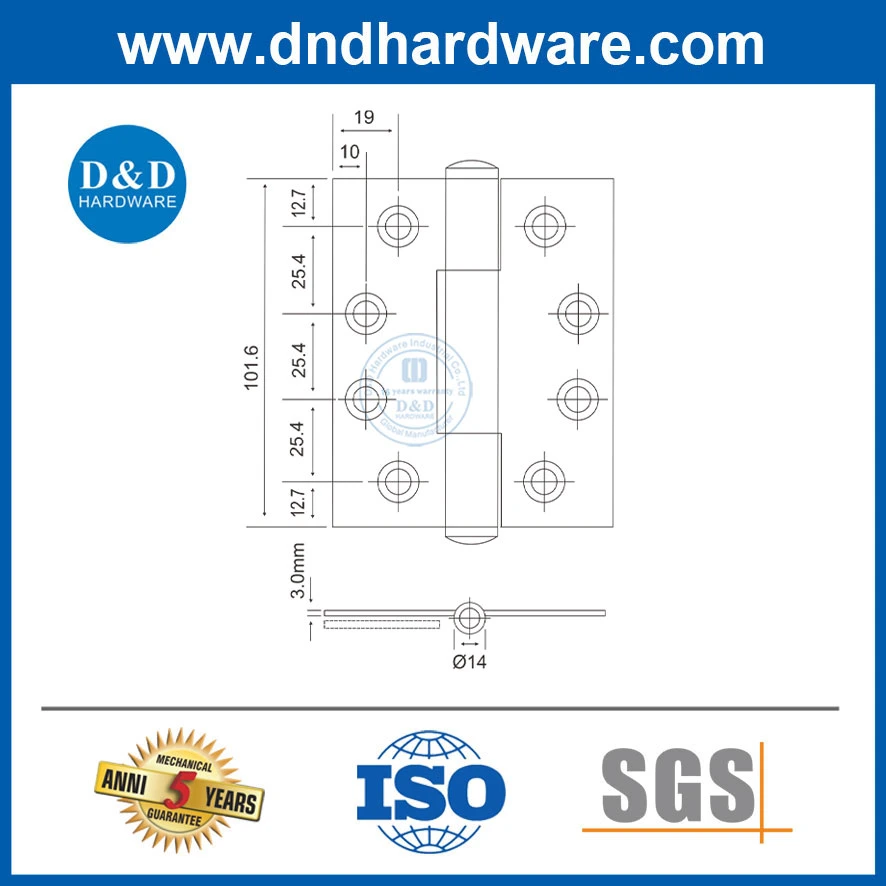 Stainless Steel 3 Knuckle Hinge Door Hardware for Residential Building