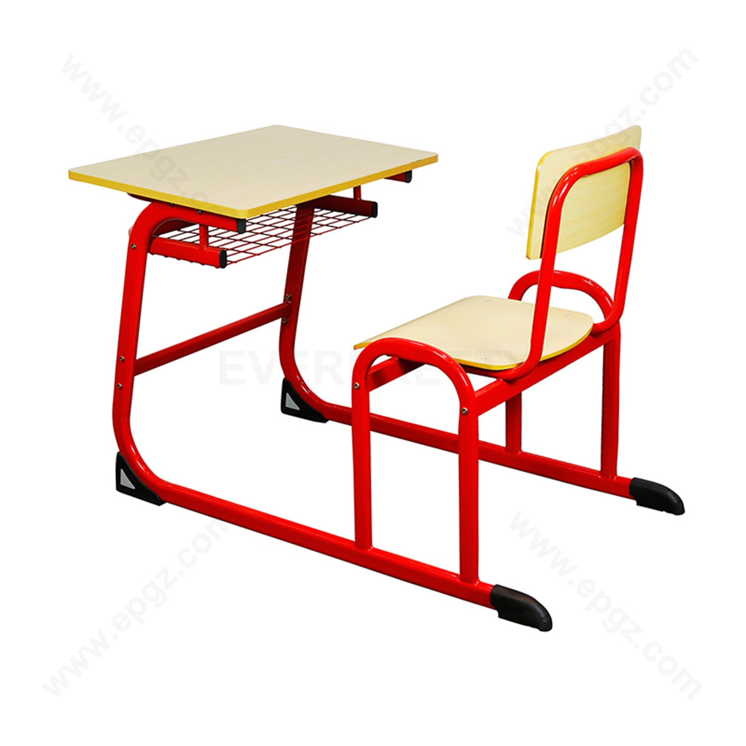 Comfortable Wooden School Furniture University Desk Chairs Set