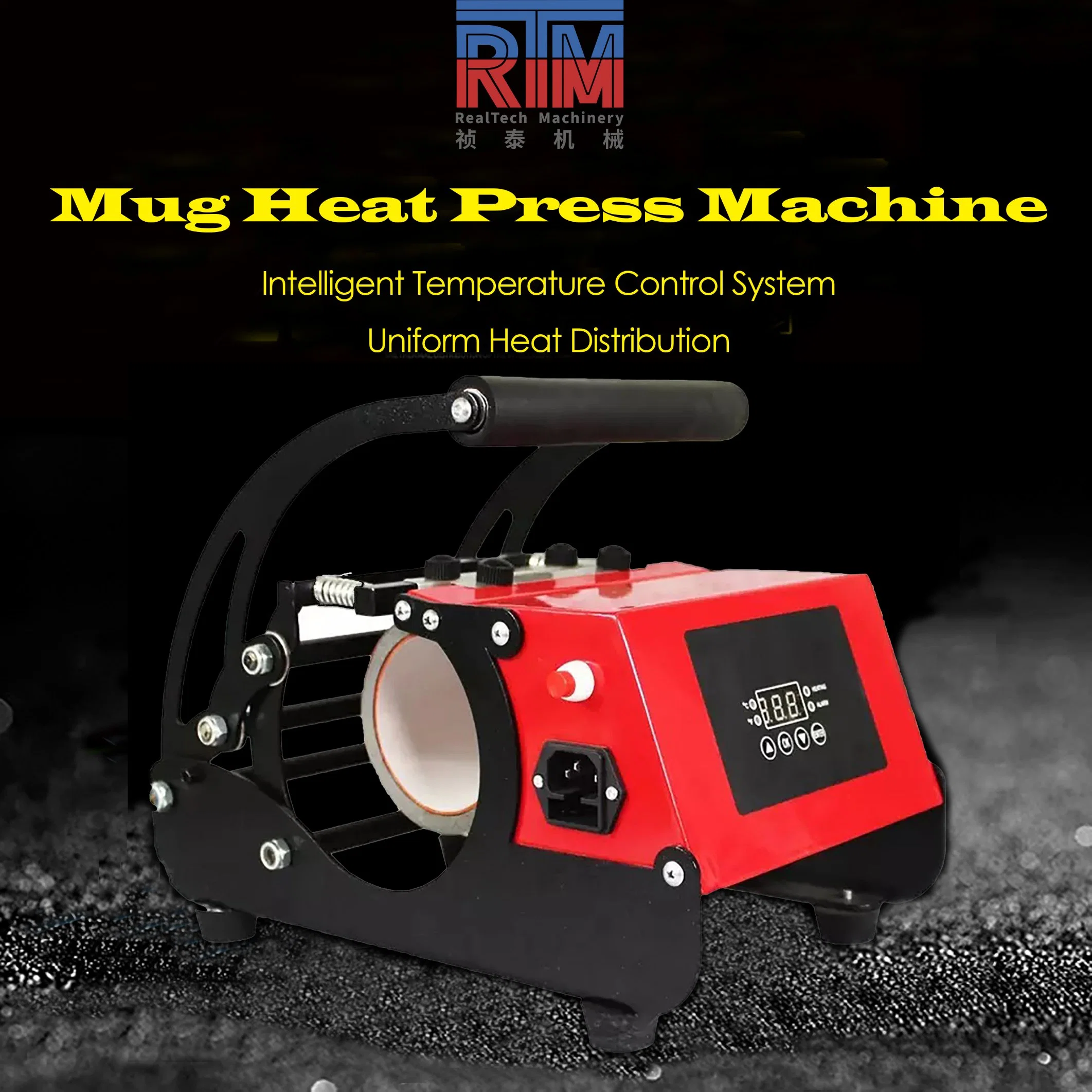 آلة الطباعة ذات اللون الأحمر بلون أحمر اللون Mug Heat Transfer Machine Red Model Thermochromic آلة الصحافة الحرارية القلاب الخاصة بكأس القهوة