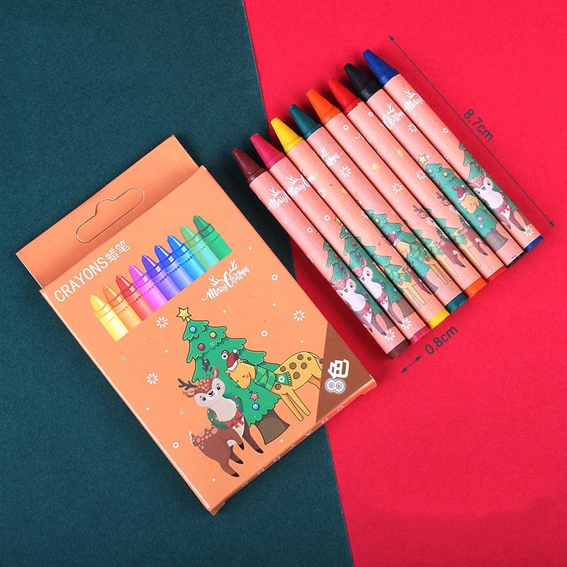 La coloración Arte graffiti Los estudiantes de primaria del cepillo conjunto pintura regalo de Navidad Navidad Cartoon 8 Colores Crayon Set