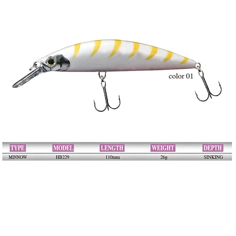 Topwin en Stock Aisa Europe Market Freshwater Sinking 110mm Minnow Barco señuelo Bait para la venta