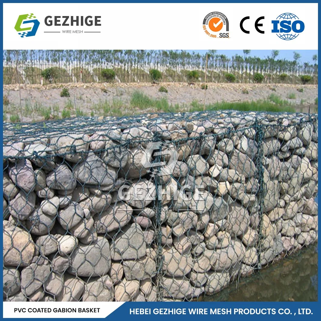 Gezhige 80X120 mm Round Gabion 2.0-4.0mm Wire Thickness Plastic-Coated Hot-DIP Galvanized Steel Wire Gabion China 4.0*1.0*1.0m Woven Wire Gabion Baskets