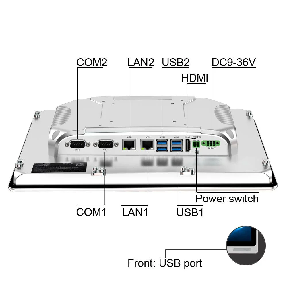 12.1 Inch Industrial Embedded PC IP65 Waterproof Dustproof Tempered Glass Screen Intel Skylake I3 CPU 7100u Codesys Fanless All-in-One Computer HMI Panel PC