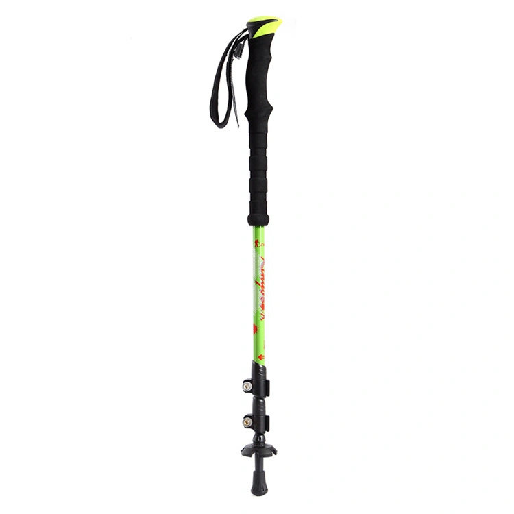 Carbon Pole Cork Trekking Poles Handle Mountaineering Stick Hiking Super Light External Lock Three Section Mountaineering Crutch