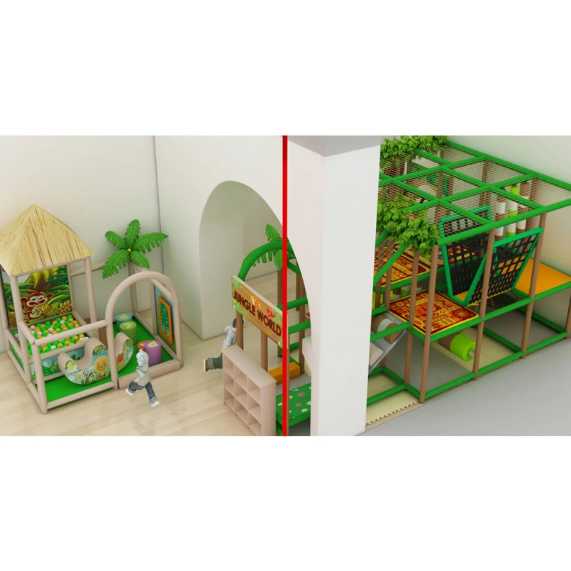 Colorful Jungle Themed Indoor Playground Structure for Kids Play Centre