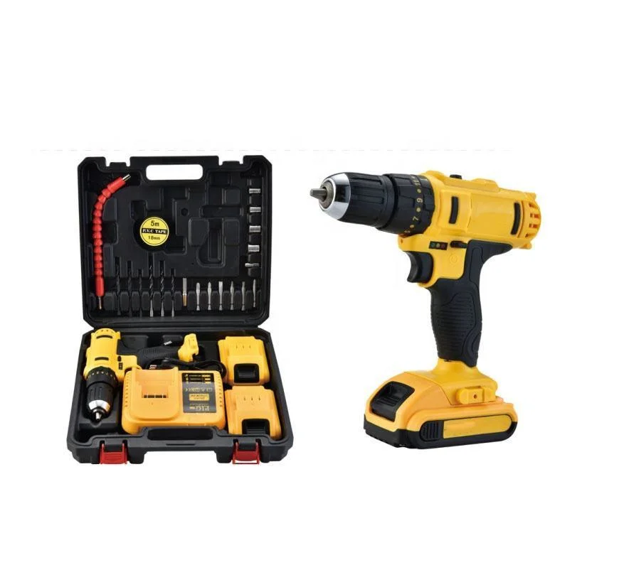 Alta Qualidade Ferramenta sem fio define12V Cordless furadeira de impacto na cor amarela