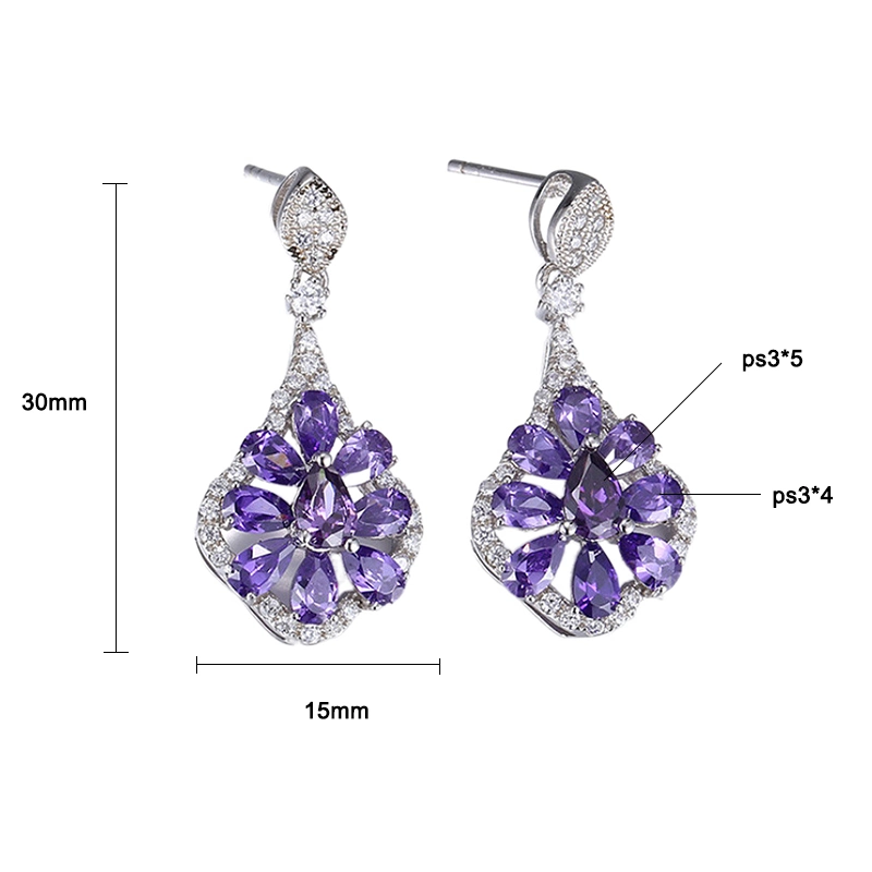 Wholesale/Supplier Fine Jewelry Fancy Sterling Silver Earring for Women with CZ