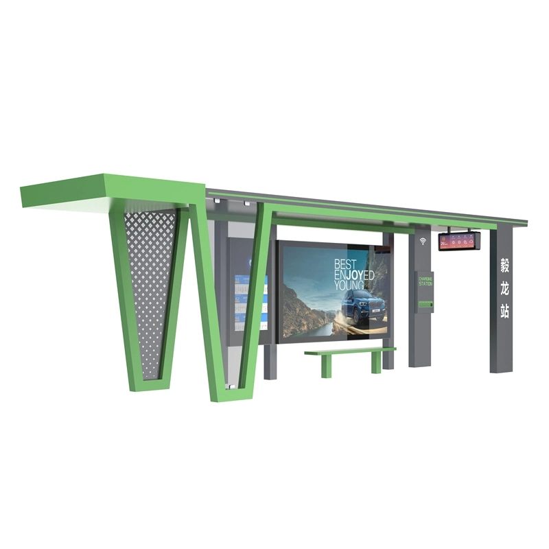 Smart City Street Stainless Steel Bus Stop with Light Box Prices