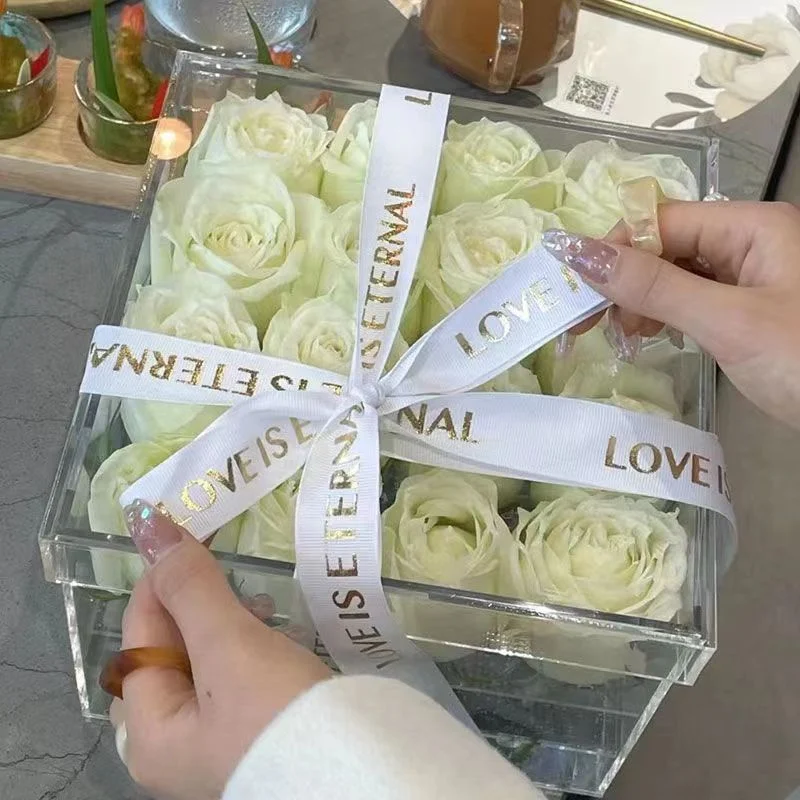 Factory Sale Flower Packaging Cover Box Clear Acrylic Flower Box