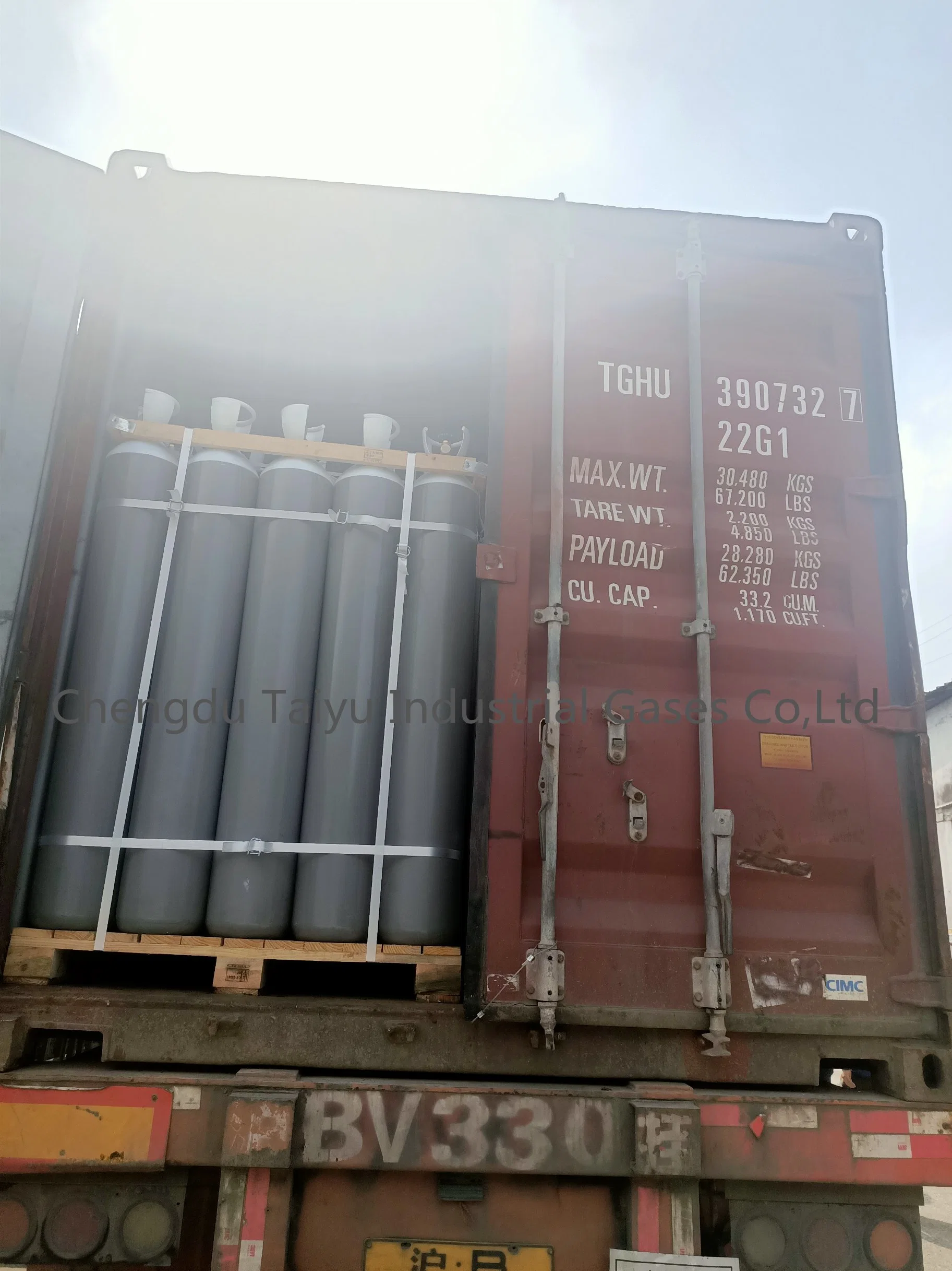 Factory Price Industrial Grade 99.999% Oxygen /O2 Gas 47L 7m3 Steel Cylinder with valve