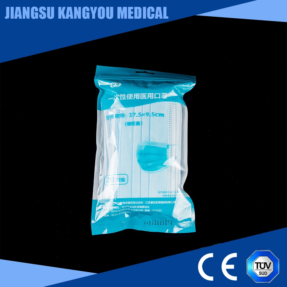 Factory Wholesale/Supplier Personal Protective Non Woven Medical 3 Ply Comfortable Medical Disposable Face Mask Wide Earloop