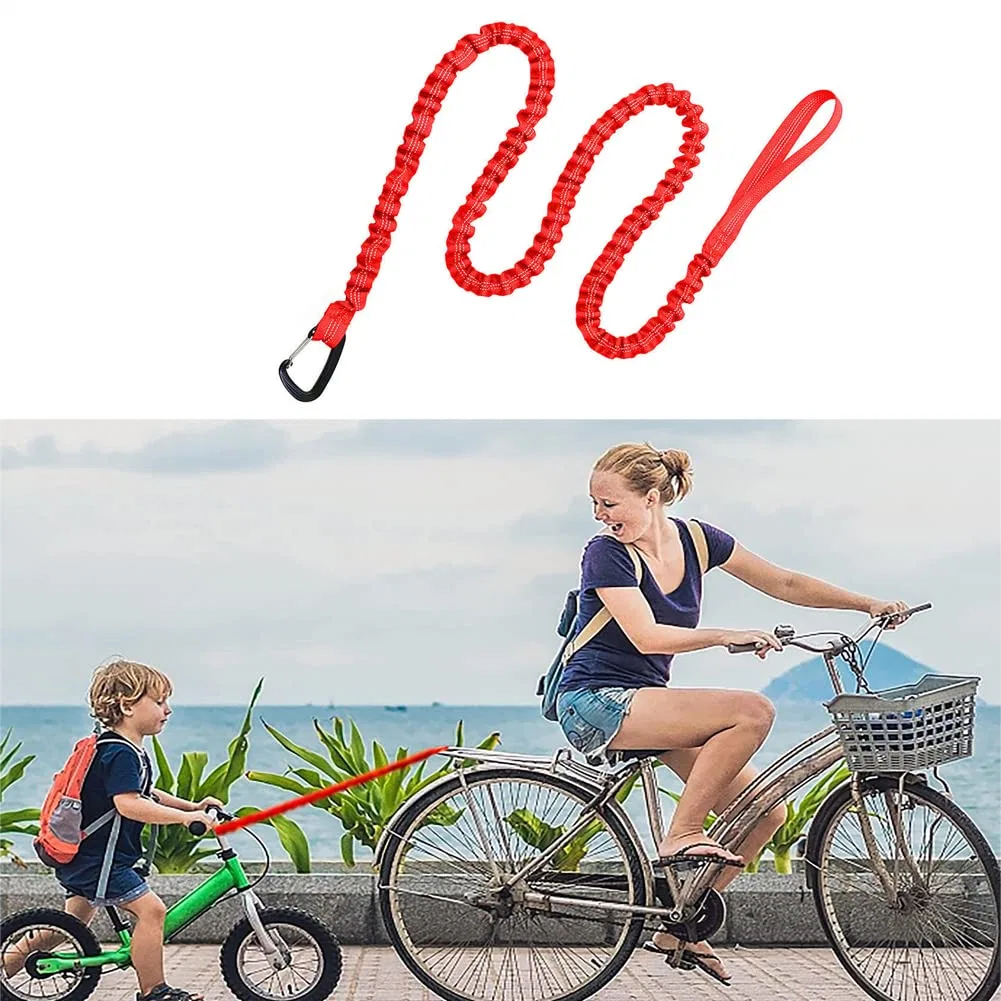 Bicycle Tow Rope Belt Strap Mountain Bike Parent-Child Pull Reflective Traction Portable Outdoor Elastic Bicycle for Adult Kids Children