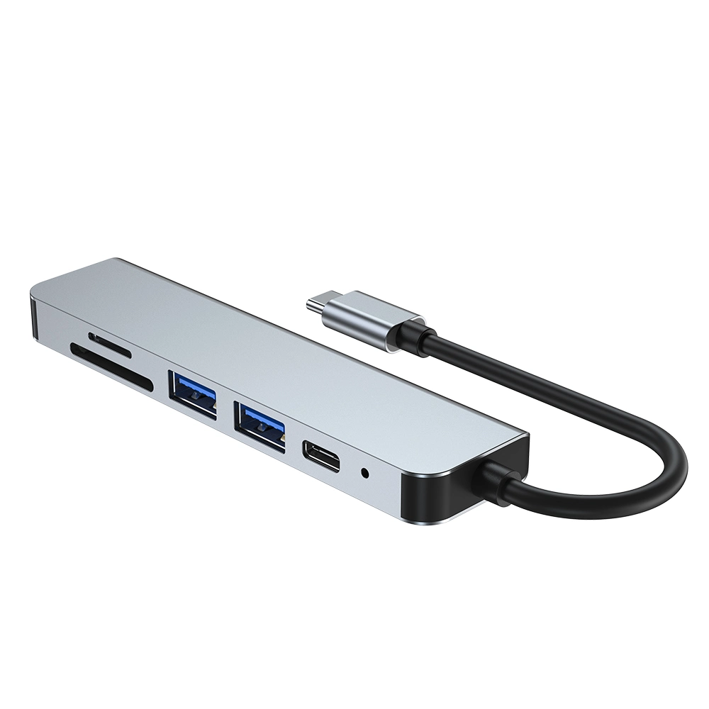 6 en 1 Tipo C a HDMI 4K30Hz PD USB3,0 SD TF