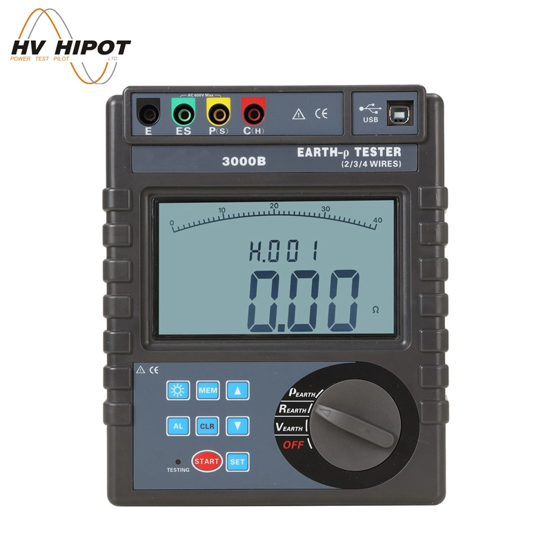 HV HIPOT  Digital Earth Resistance Tester Soil Resistivity Test Equipment GDCR3000B