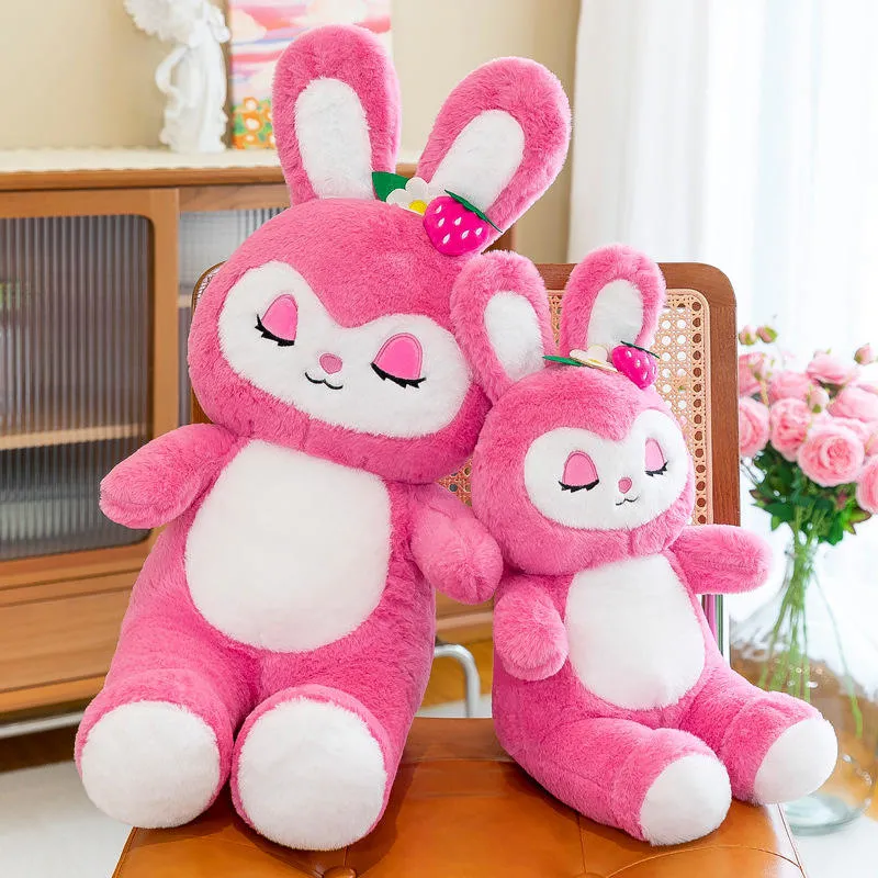 Wholesale/Supplier Customization Girl Birthday Gift Cute Strawberry Rabbit Sitting Plush Toy