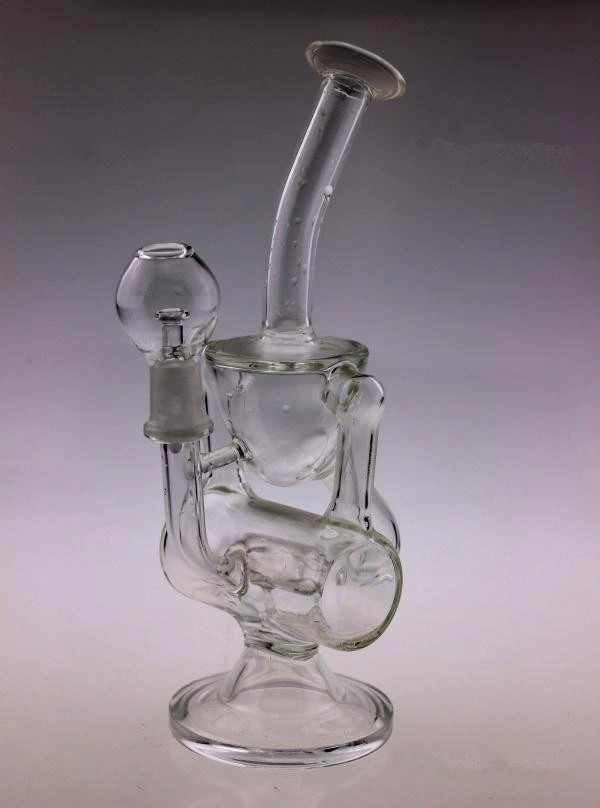 China Manufacturer Double Recycler Tobacco Glass Smoking Water Pipe