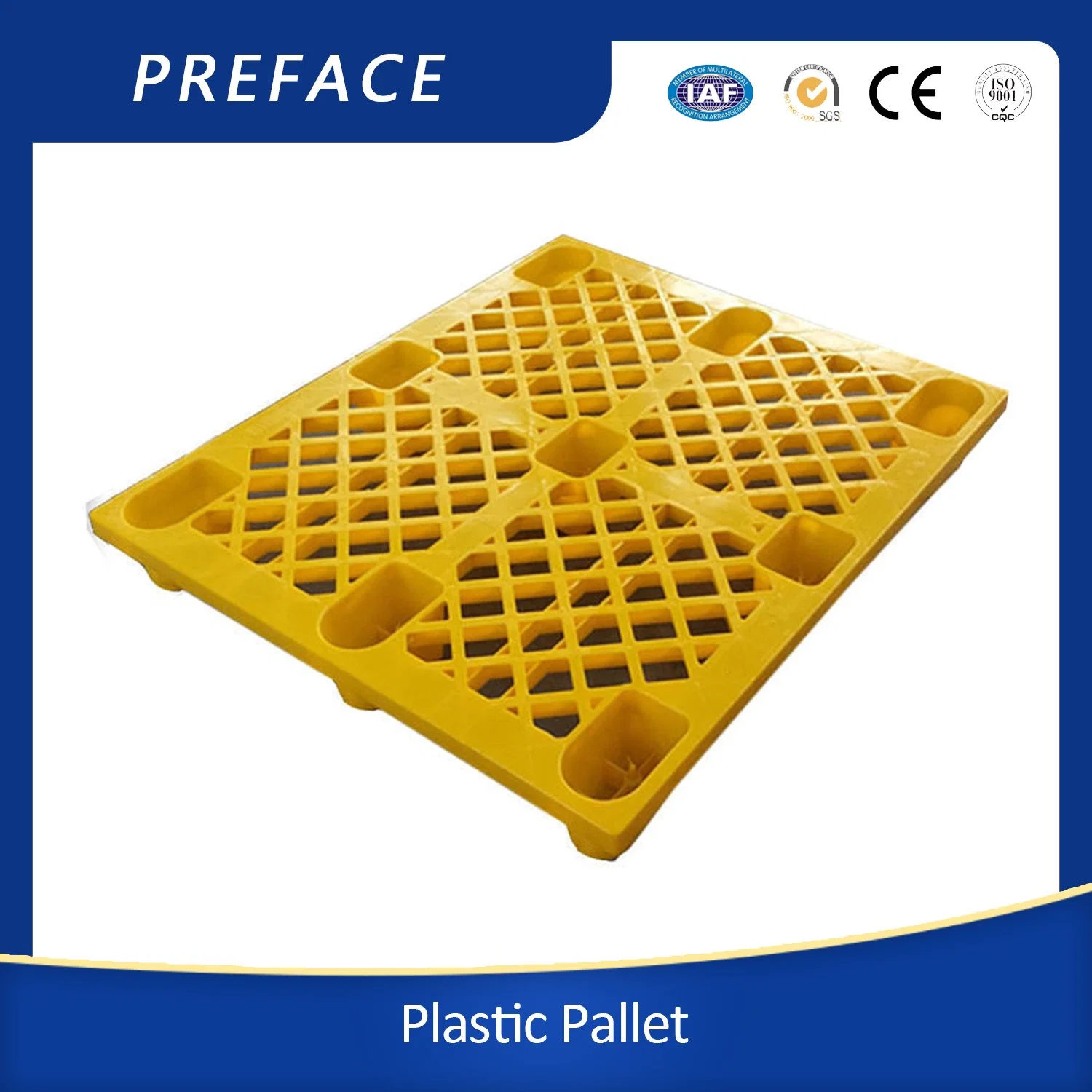 Hot Sales CE Approved Nestable 9 Feet Grid Surface Plastic Pallet