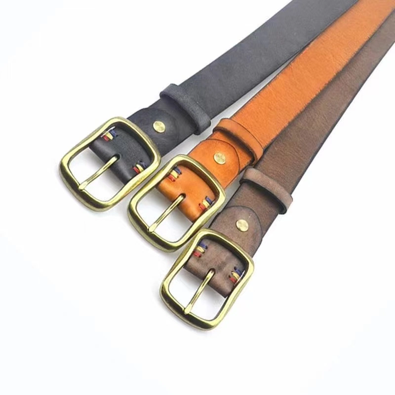 Costura a mano Nuevo Diseño Moda Accesorios genuino Jean cinturón de cuero