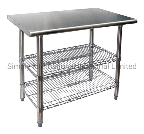 3-Layer Medical Environment Office Adjustablestainless Steel Work Table
