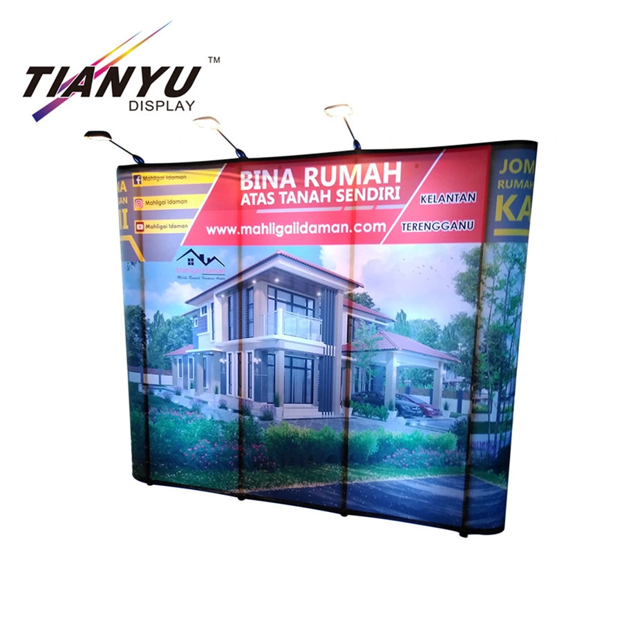 Tension Fabric Display Exhibition Trade Show Backdrop Stand with Backlit LED Light