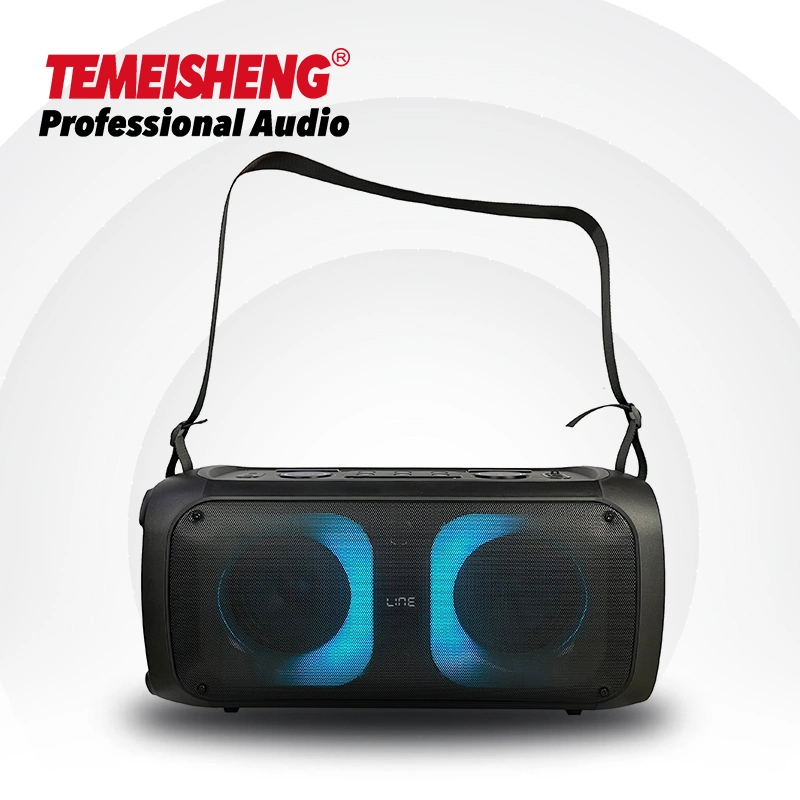 Dual 6.5 Inch Tws/Rec/USB Function Portable Straps Active Party Circling Light Speaker