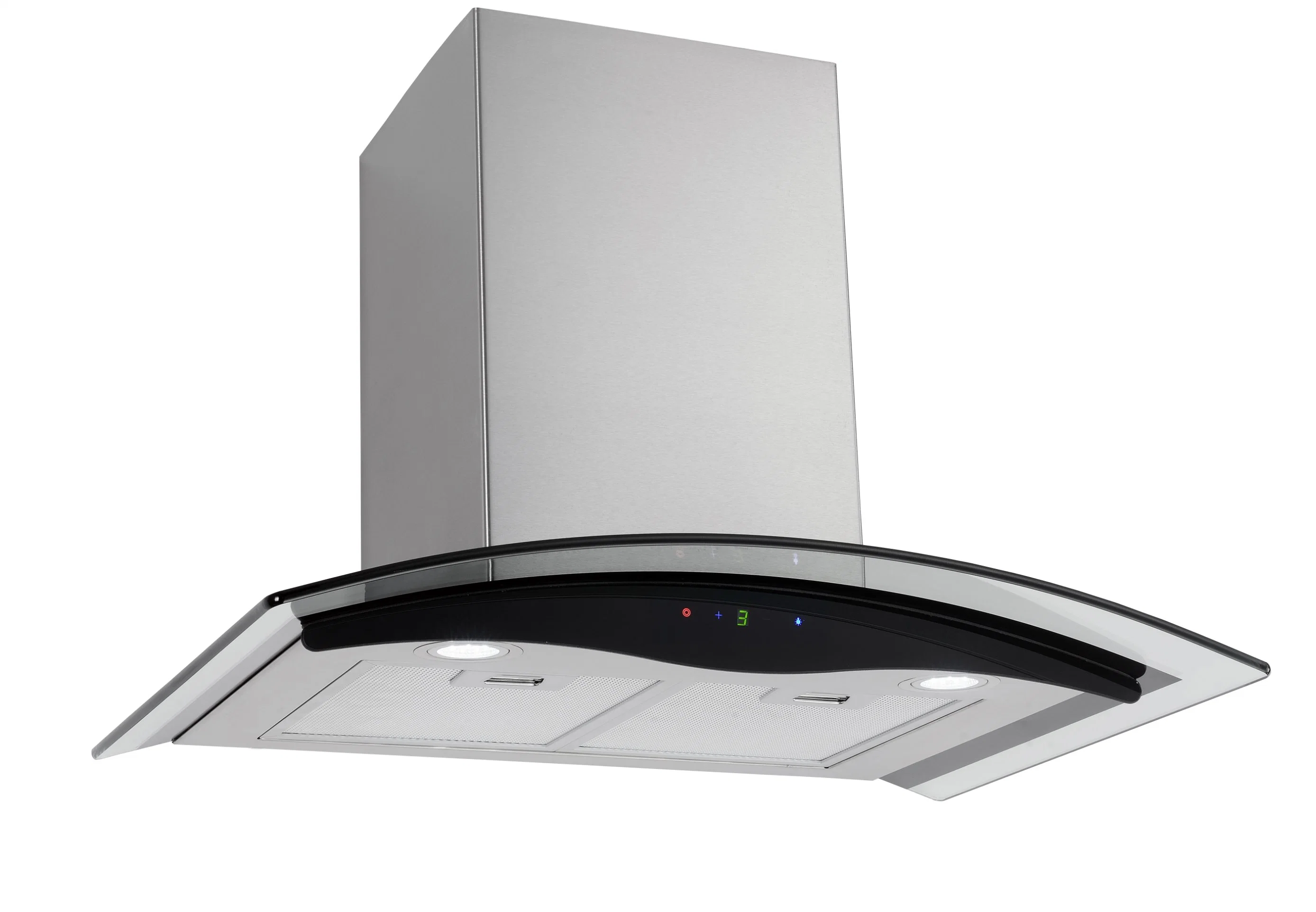 900mm All Inox Body Curved Glass Canopy Touch Switch Control Chimney Range Hood