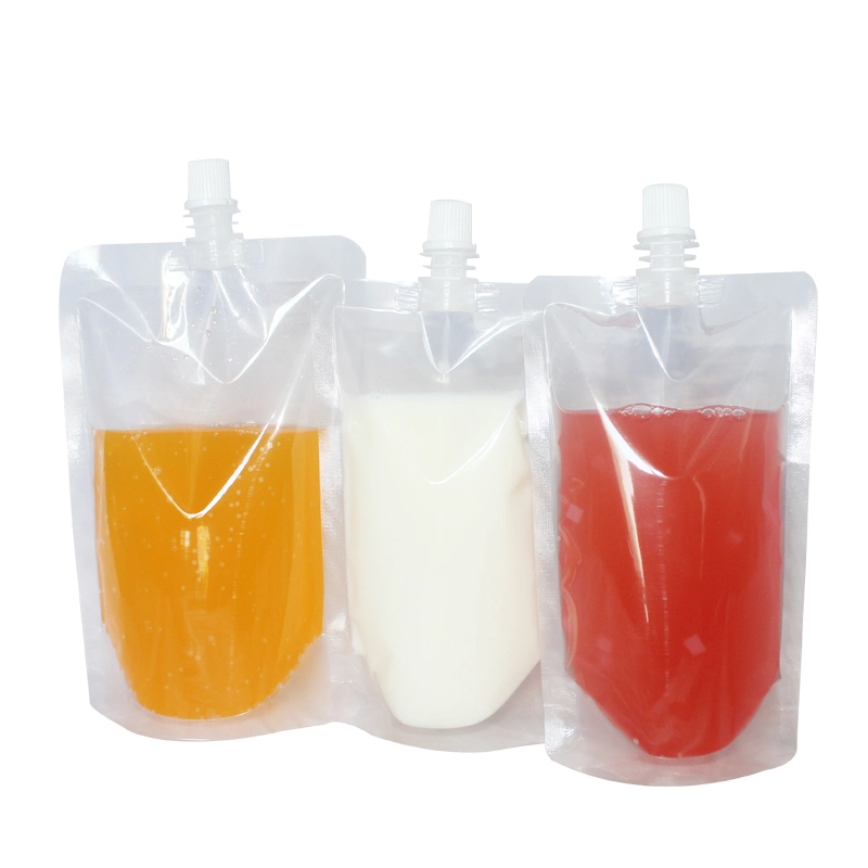 Custom Self-Sealing Bebida 100ml Doypack Stand up Embalagem de suco de água de plástico bag bolsa da Calha com logotipo da Calha