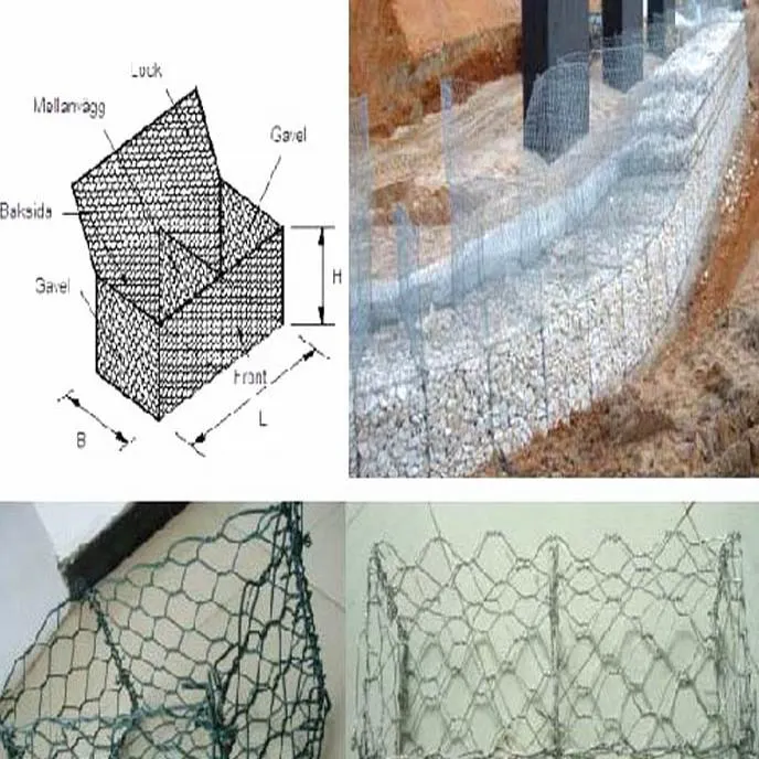 Malla hexagonal alambre retorcido Gabion ladera del río de la pared Gabion Gabion de malla tejida Gabion cesta