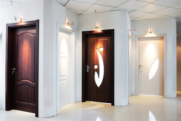 Popular Wooden Main PVC Bathroom Door with Glass Price (SC-P150)