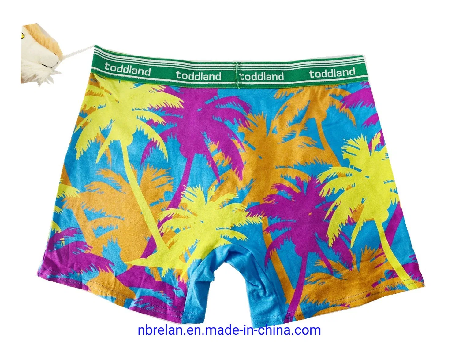 Coconut Tree Print Cotton/Spandex Men's Knit Underpants