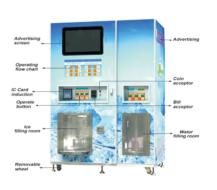 Pure Water Made out Ice Dispensing Vending Machine Vendor