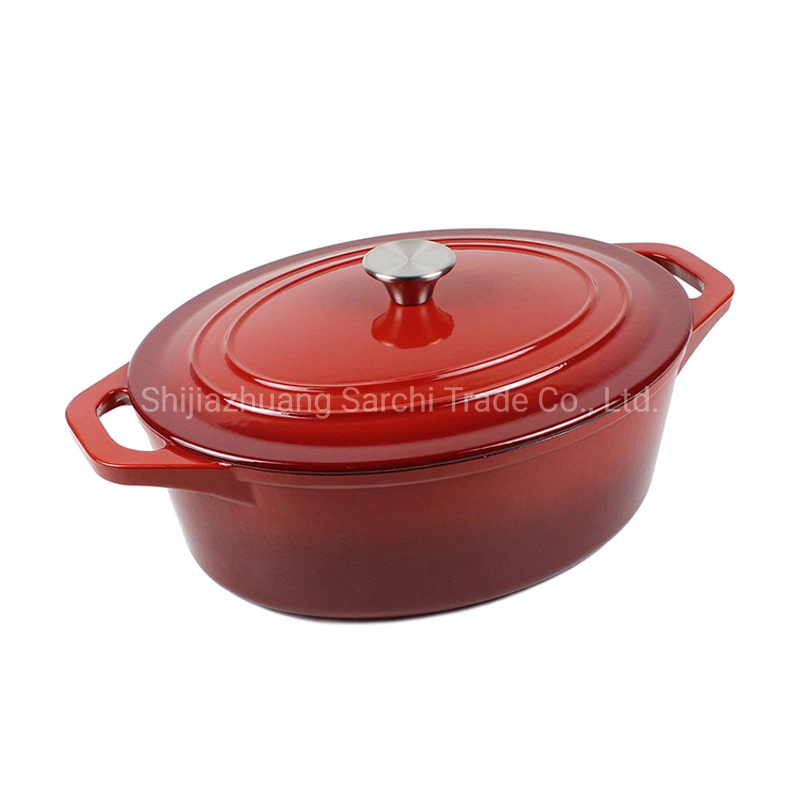 Kitchenware Enameled Cast Iron Cooking Casserole Oval Dutch Oven with LFGB Ca65 EU Certificate