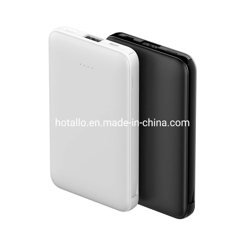 Hotsel Portable Card Shape Powerbank Card Shape with iPhone Addaptor and Fixed Micro Cable