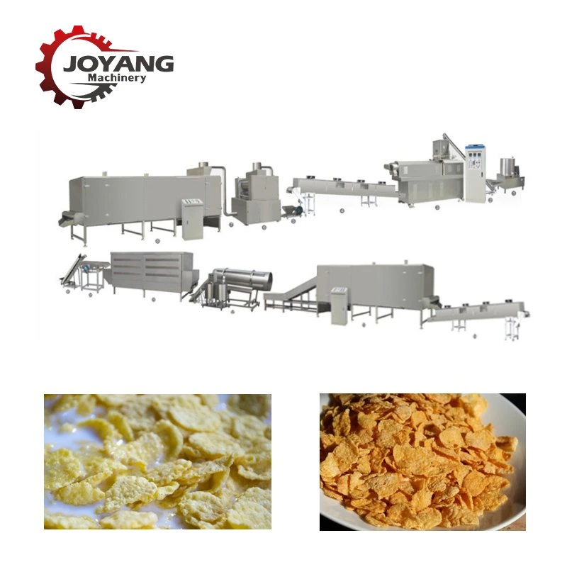 Double Screw Puffed Breakfast Cereals Corn Flake Extruder Processing Production Line