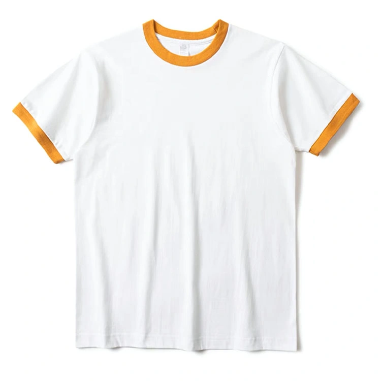 Cotton Heavyweight Oversized Blank Ringer Tee OEM Custom Wholesale/Supplier Ribbed Ringer T Shirt