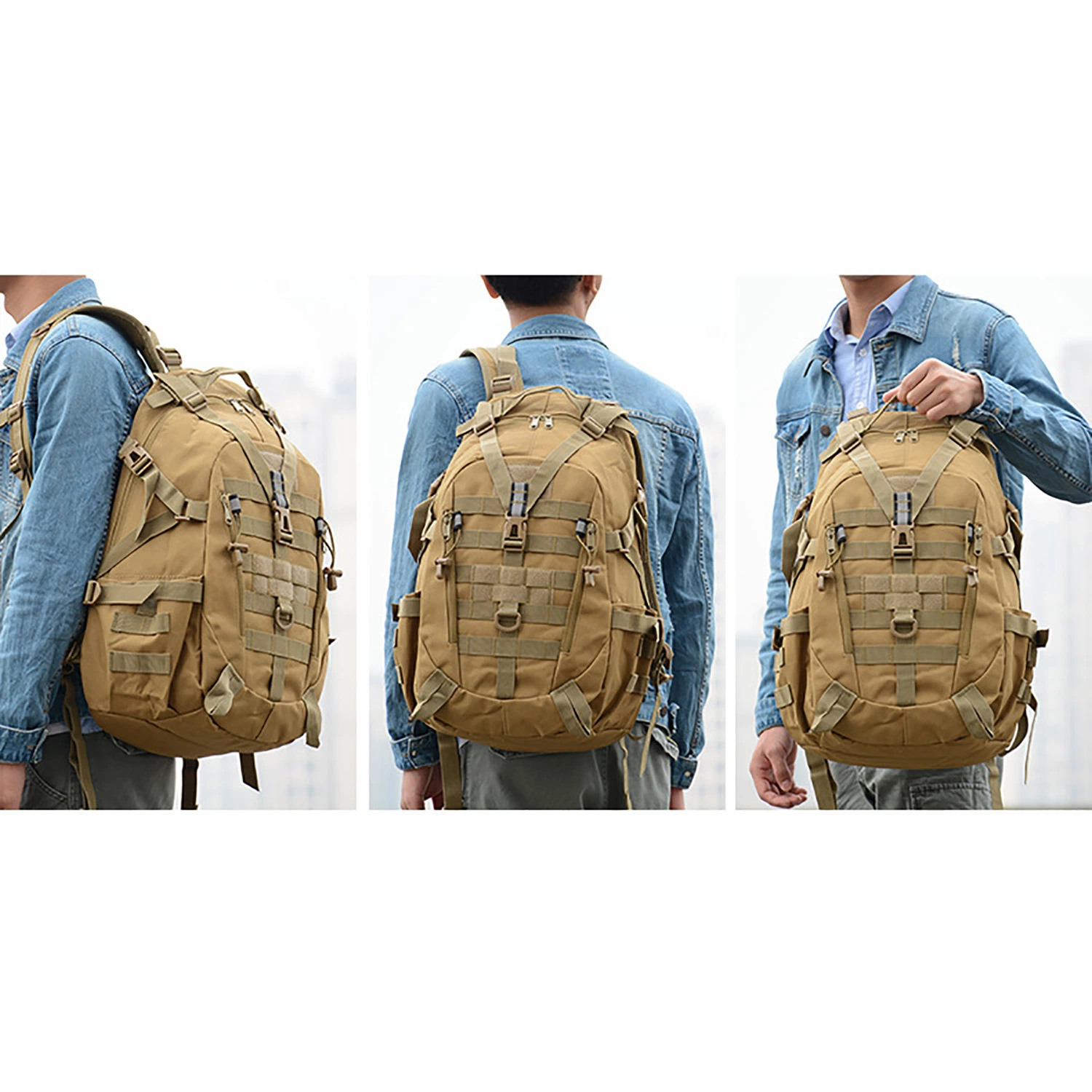 Sac à dos de camping de style militaire pour hommes en plein air, 40L, avec bandoulière, sac Ci24170.