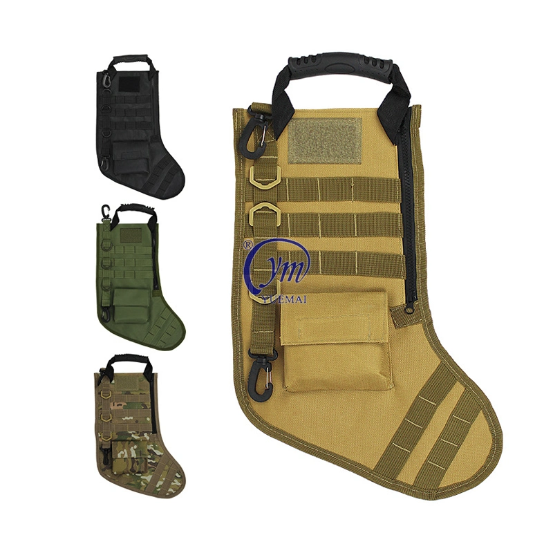 Tactical Christmas Stocking Military Xmas Gift Bag Molle Gear Pouch for Men Boy Gift Christmas Ornament Outdoor Survival