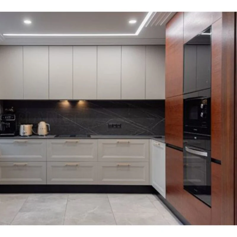 Modular Luxury Simple Design HPL with Fridge and Gas Grill Kitchen Furniture Kitchen Cabinets